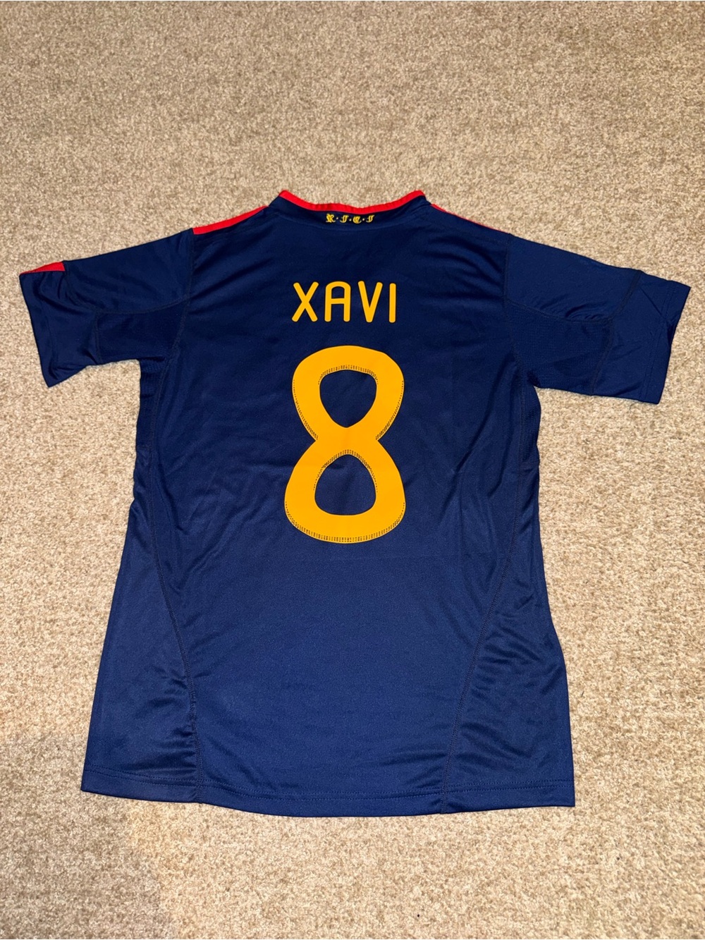 Adidas Spain 2010 Xavi Hernandez #8 Men’s Retro Away Soccer Jersey